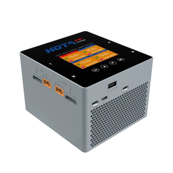 HOTA F6+ 4 Channel 250Wx4 15A Quad-Channel Smart Charger  Battery Balance Charger USB-A Type-C for RC Dron